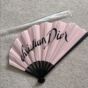 Dior Pink and Black Hand Fan